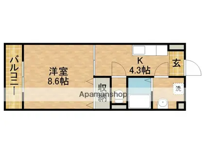 NEW CENTURY(1K/3階)の間取り写真