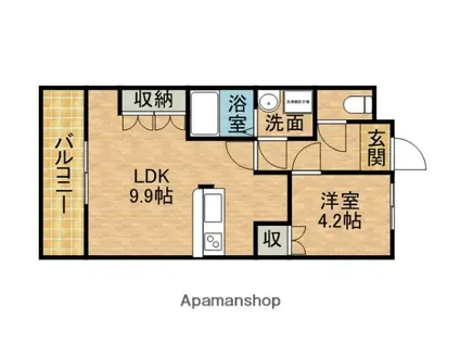フェリーチェ(1LDK/2階)の間取り写真