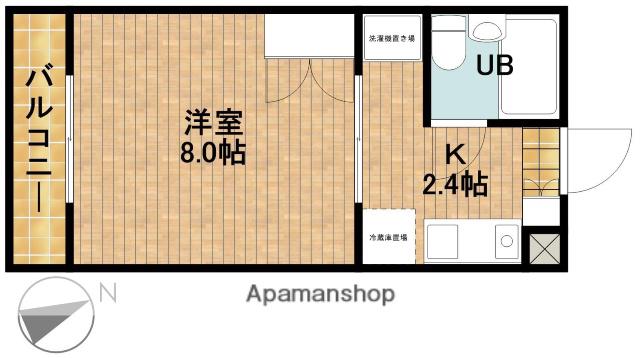 シャロームアイ(1K/4階)の間取り写真