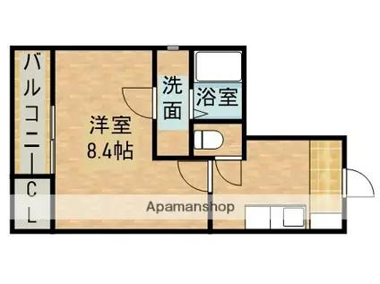 クレフラスト高丘B棟(1K/2階)の間取り写真