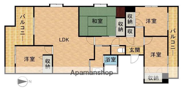 ベルジュ成子坂(4LDK/4階)の間取り写真