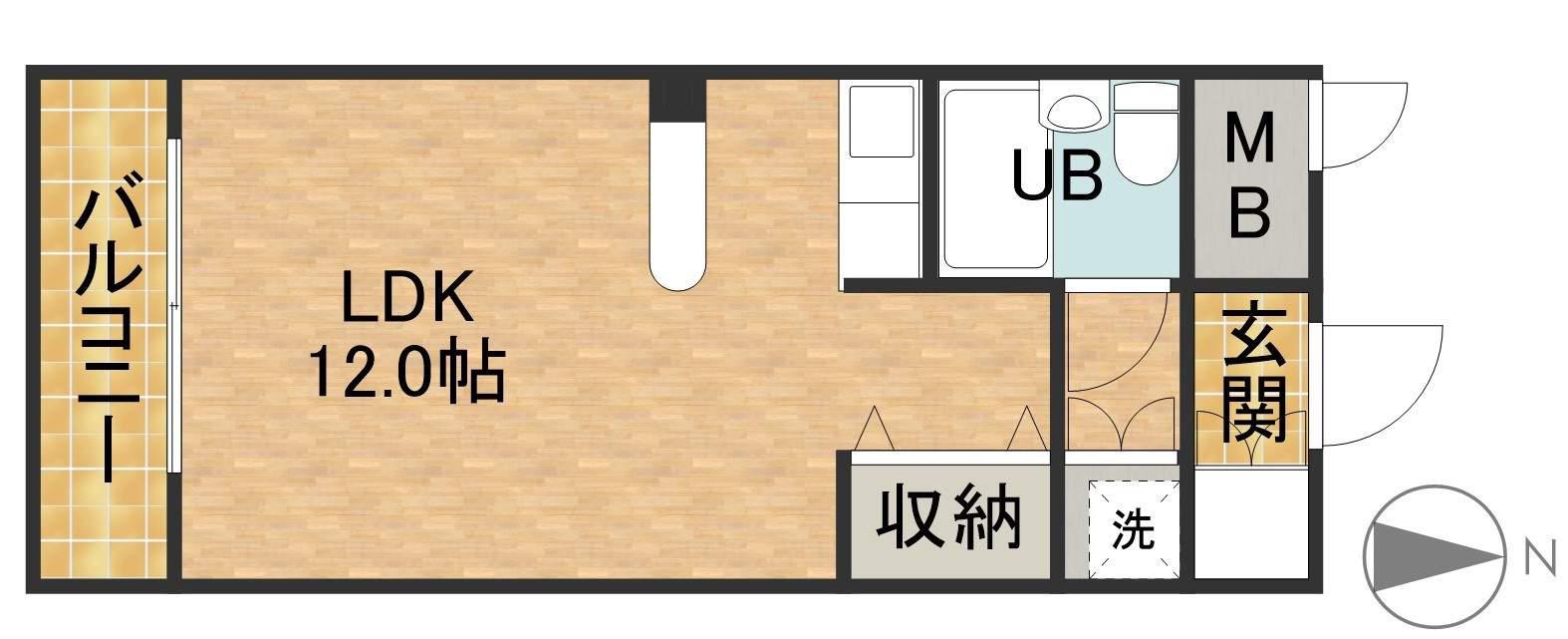 メゾン住吉(ワンルーム/3階)の間取り写真