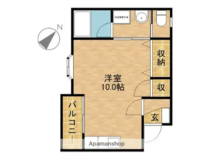 ハイツ アザレア(ワンルーム/2階)の間取り写真