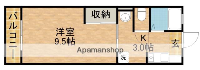 サンシティ1(1K/2階)の間取り写真