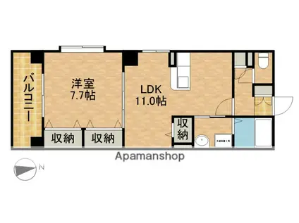 ラ・フォンテーヌ(1LDK/5階)の間取り写真