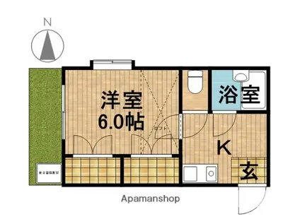ネクシア桜木(1K/1階)の間取り写真