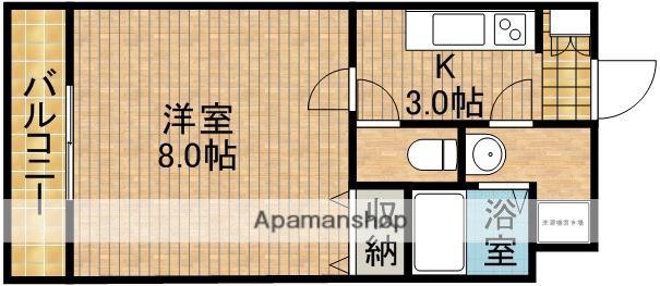 シャルマンⅠ(1K/1階)の間取り写真