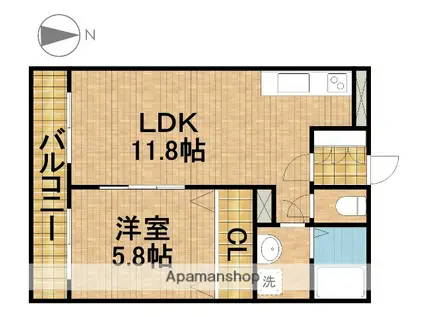 エバーグリーン21(1LDK/2階)の間取り写真