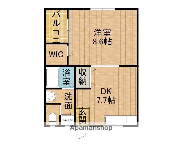 アールハウスⅢ(1DK/2階)の間取り写真