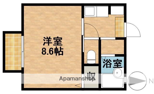 東海道本線 菊川駅(静岡) バス乗車時間:30分 浜岡総合運動場前バス停で下車 徒歩14分 2階建 築26年(1K/2階)の間取り写真