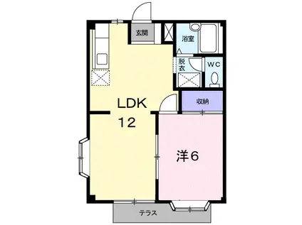 ライフピア(2DK/1階)の間取り写真