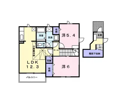 クオリアノーバ(2LDK/2階)の間取り写真
