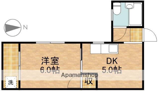 サントピア高町(1DK/3階)の間取り写真