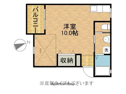 東海道本線 袋井駅 バス乗車時間:18分 袋井商業高校前バス停で下車 徒歩2分 2階建 築24年(ワンルーム/2階)の間取り写真