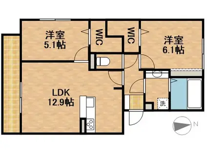 D-GRACE(2LDK/1階)の間取り写真