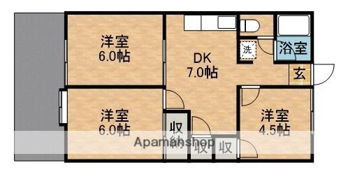 パークワン(3DK/1階)の間取り写真