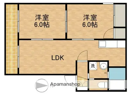 エクセル大東A(2LDK/2階)の間取り写真