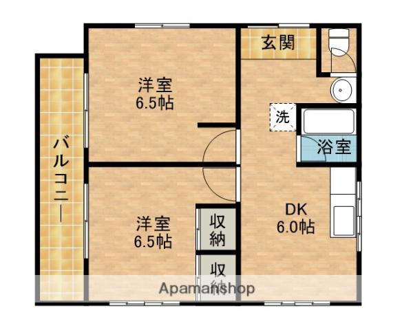 久保山アパート(2DK/1階)の間取り写真