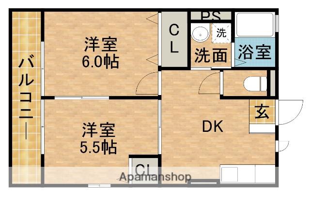 レオハイムA(2DK/1階)の間取り写真