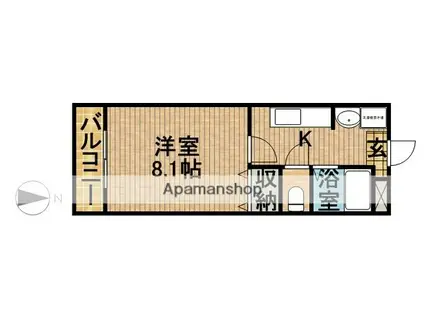 グランディール(1K/2階)の間取り写真