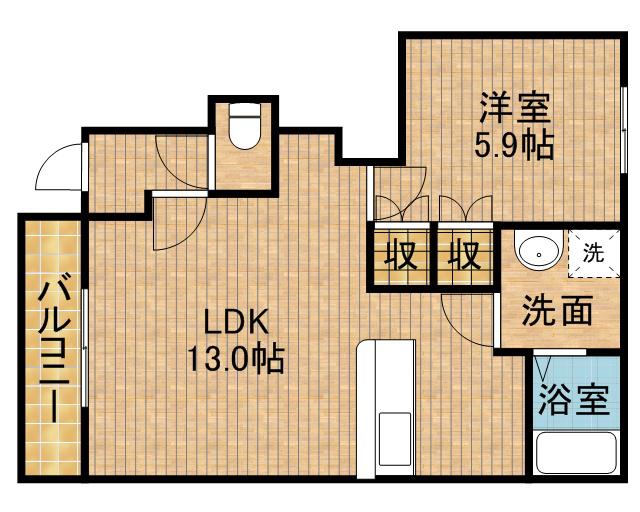 グランチェスタⅠ(1LDK/1階)の間取り写真