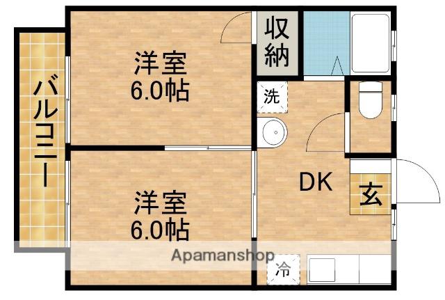 グレースA(2K/2階)の間取り写真
