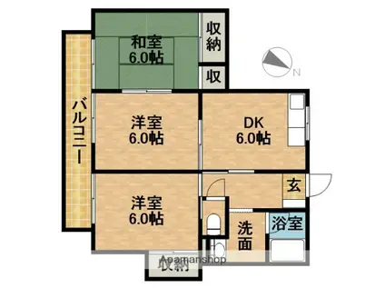 レジデンス高田Ⅰ(3DK/1階)の間取り写真