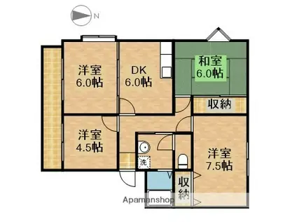 サンビレッジこいけA(4DK/1階)の間取り写真