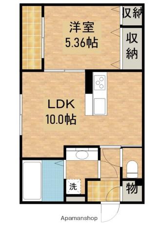 クレストヒル(1LDK/2階)の間取り写真