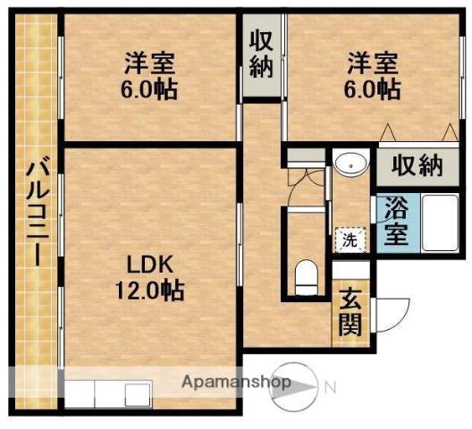 ロイヤル・ハイツⅡ(2LDK/1階)の間取り写真