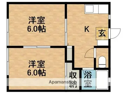 サンビレッジOGASA A棟(2K/2階)の間取り写真