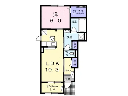 スティーンベルドⅠ(1LDK/1階)の間取り写真