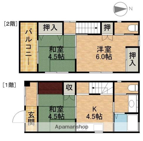 東海道本線 浜松駅 徒歩5分 2階建 築12年(3K)の間取り写真