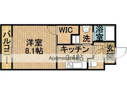 SELENOⅡ(1K/2階)の間取り写真