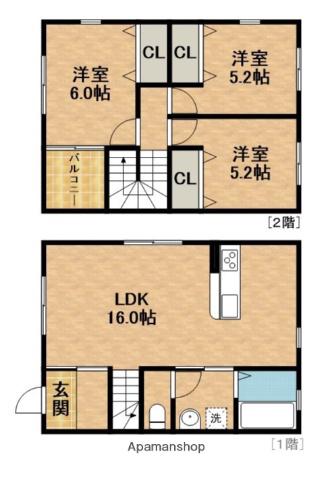 オリヴェールⅡ(3LDK)の間取り写真