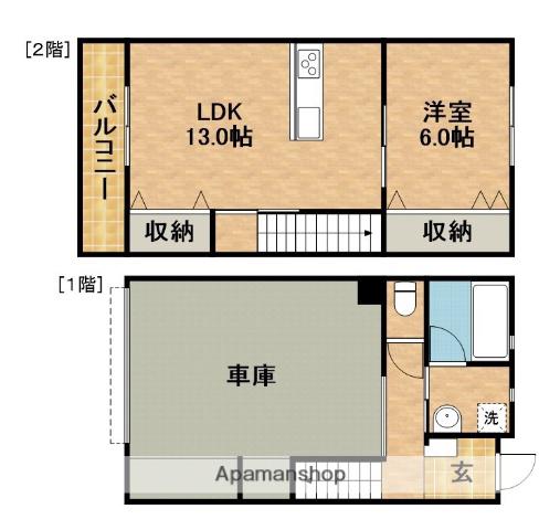 シン・グリーンコーポ(1LDK)の間取り写真