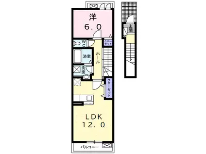 ラピスラズリⅢ(1LDK/2階)の間取り写真