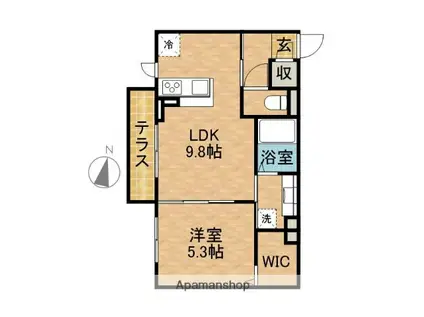 グランヴィラージュ(1LDK/1階)の間取り写真