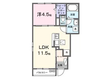 ヒカルサ藤枝兵太夫(1LDK/1階)の間取り写真