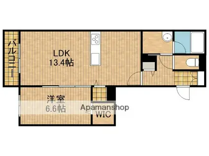 KALMARK海老塚(1LDK/1階)の間取り写真