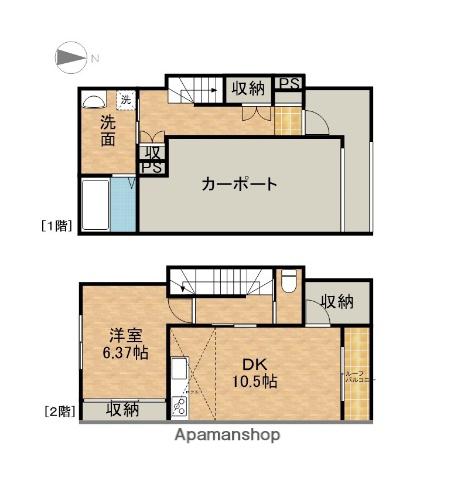 DARCOⅠ南棟(1LDK)の間取り写真