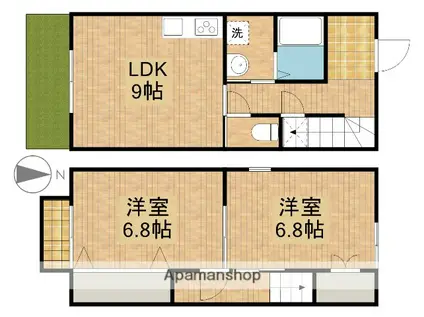 ブルーヘブン(2DK)の間取り写真