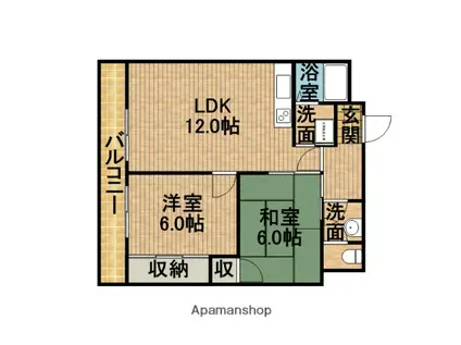 SURPLUS ルージュ(2LDK/1階)の間取り写真