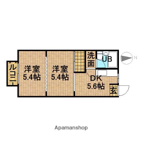 コーポ蘭Ⅰ(2DK/1階)の間取り写真