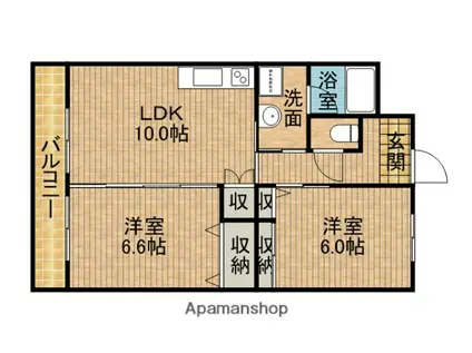 サルナート藤枝(2LDK/2階)の間取り写真