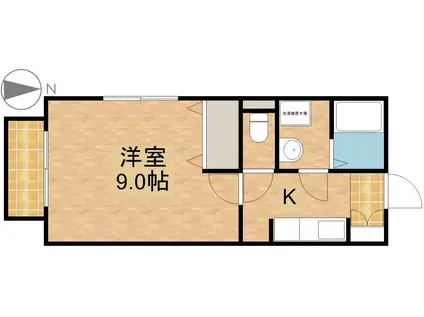 コーポ千里Ⅱ(1K/1階)の間取り写真