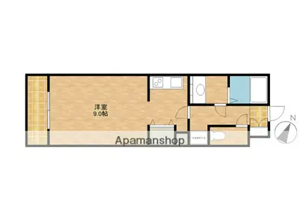 POINT幸(1K/3階)の間取り写真