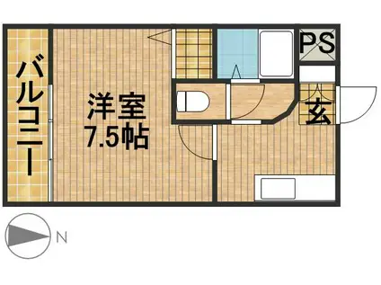 T.SQUARE(1K/1階)の間取り写真