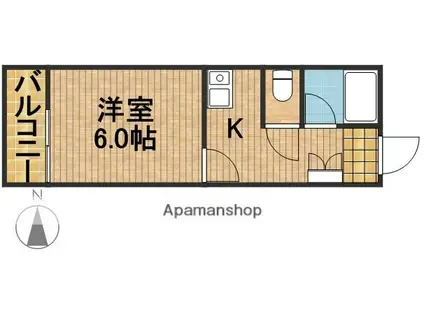 コスモカーザ(1K/5階)の間取り写真