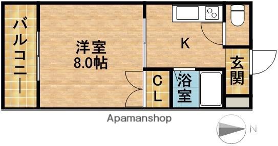 ビアンヌール四ツ池公園(1K/3階)の間取り写真